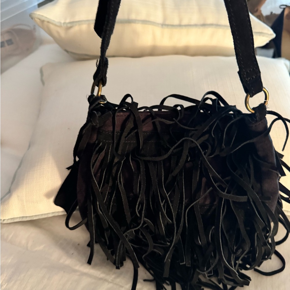 Black Fringe Shoulder Bag